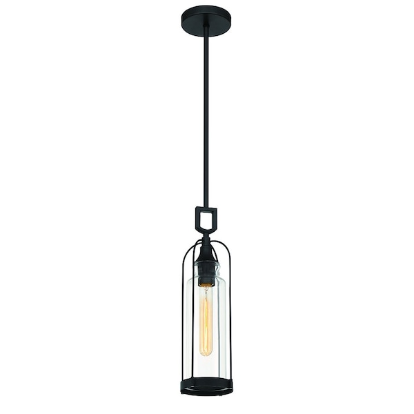 Eurofase Yasmin Farmhouse 27" Round Outdoor 6-Light Chandelier, Satin Black/Hand Blown Glass 42727-019 - main
